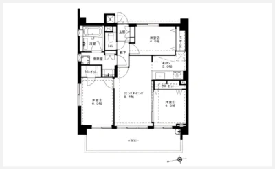 エスリード阿倍野阪南町 401号室の間取り図（仲介手数料無料）