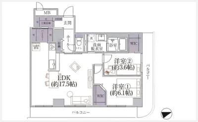 キングマンション天神橋Ⅰ 1806号室の間取り図（仲介手数料無料）