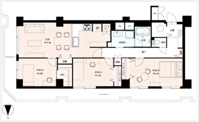 大淀町スワローハイツ 405号室の間取り図（仲介手数料無料）