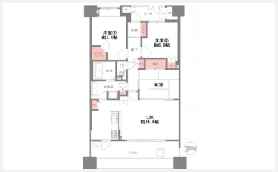 イトーピア豊中緑丘ロジュマン 425号室の間取り図（仲介手数料無料）