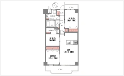 ライフコートフドウ育和公園ハイツ 206号室の間取り図（仲介手数料無料）