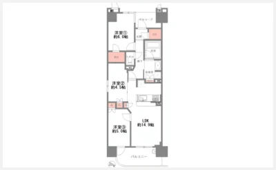 リバーガーデン福島木漏れ日の丘 409号室の間取り図（仲介手数料無料）