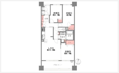 リバーガーデン東大阪新庁舎アヴェニュー 1108号室の間取り図（仲介手数料無料）