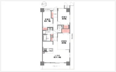 鶴見緑地ガーデンハウス 503号室の間取り図（仲介手数料無料）