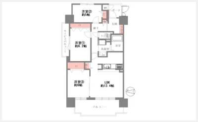 ファミール深江橋デュオ 801号室の間取り図（仲介手数料無料）