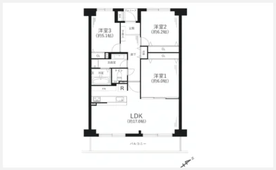 クロスティ八尾南壱番館 203号室の間取り図（仲介手数料無料）