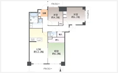 アクシス門真 1303号室の間取り図（仲介手数料無料）