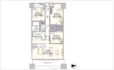 ハーティス城東 404号室の間取り図（仲介手数料無料）