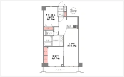 朝日プラザ末吉橋 1003号室の間取り図（仲介手数料無料）