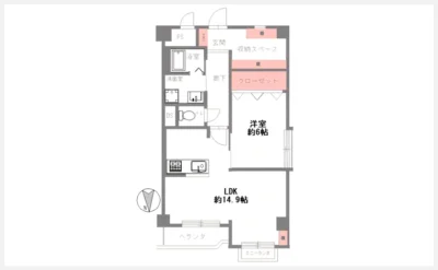四ツ橋セントラルハイツ 906号室の間取り図（仲介手数料無料）
