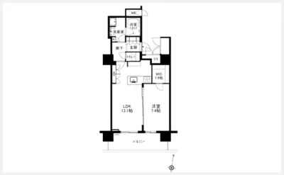 ローレルタワー梅田 2405号室の間取り図（仲介手数料無料）